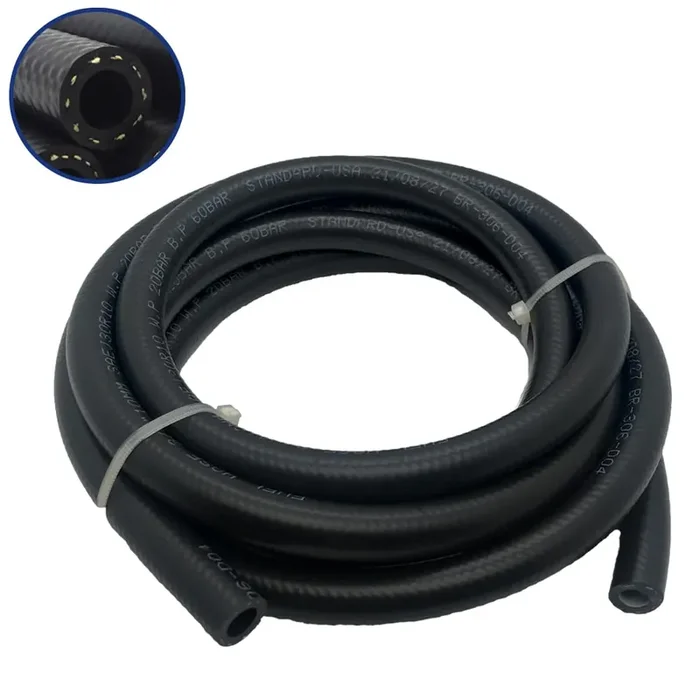 Byredio 3/4 Push On Hose Fuel Line Transmission Cooler Nbr 150 Psi High-Pressure Injection Hose For Gas, Diesel, Biodiesel Fuel,