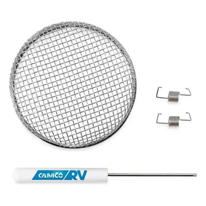 Camco 42144 Flying Insect Screen – FUR 500,3.6‘‘ Diameter X 1.3, Stainless Steel, Pack of 1