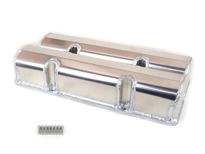 Canton – Cubiertas de válvula de aluminio Carril cortado con láser para Chevy de bloque pequeño