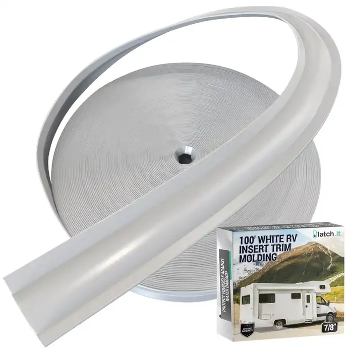 产品名称中包含顶级域名,检查并适当处理后再继续! LATCH.IT RV Trim Molding Insert 7/8‘‘ (White) 100 RV Trim Molding Exterior UV-Resistant Vinyl RV Corner Molding Durable RV