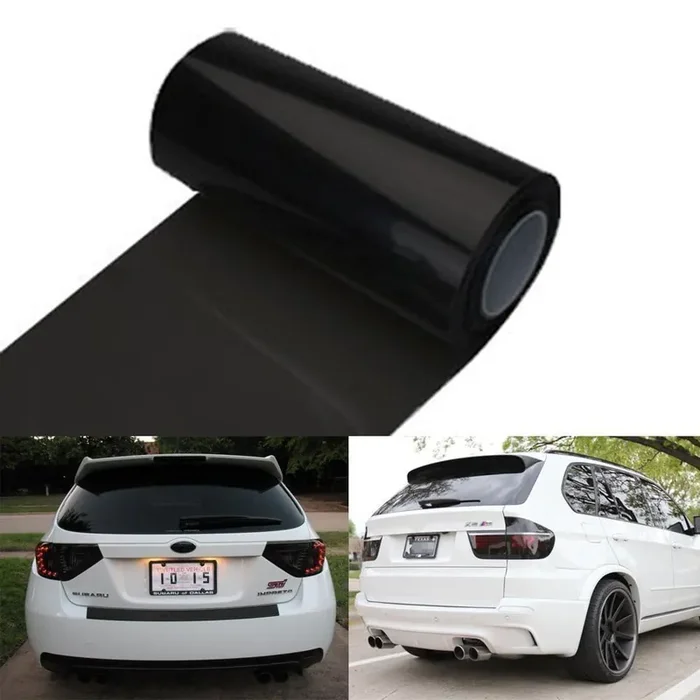Diyah 12 X 48 Inches Self Adhesive Headlight, Tail Lights, Fog Lights Tint Vinyl Film (Dark Black)