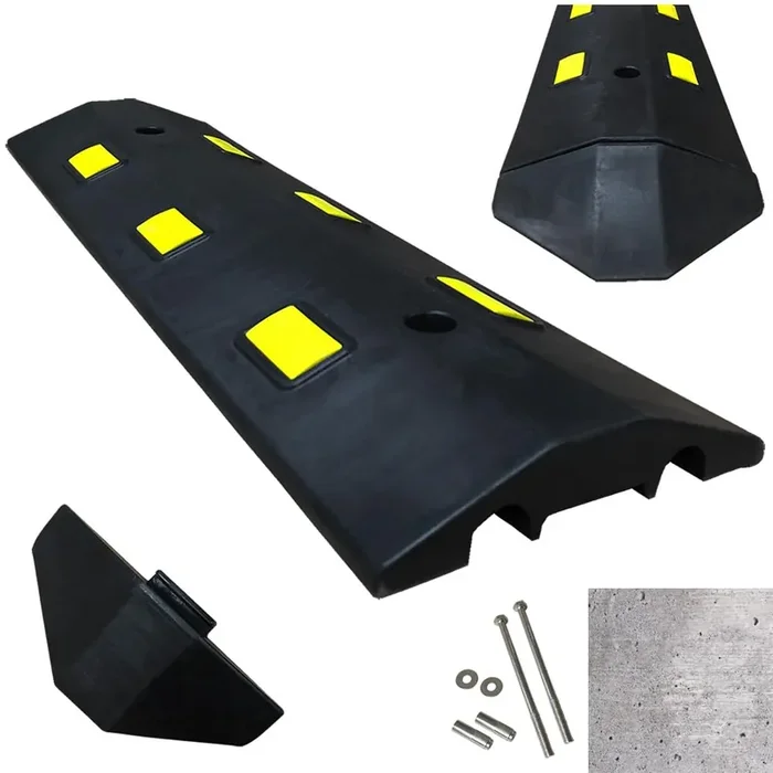 Electriduct Ultra Light Speed Bump Recycled Pvc Road Safety Traffic Hump – Black – 1 Piece (3 Feet) – Concrete