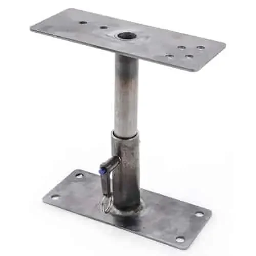 JEGS Shifter Pedestal Adjustable From 4 to 8.25 Made In USA Includes One 1/4‘‘ x 1-1/2‘‘ Push-Button Quick Release P