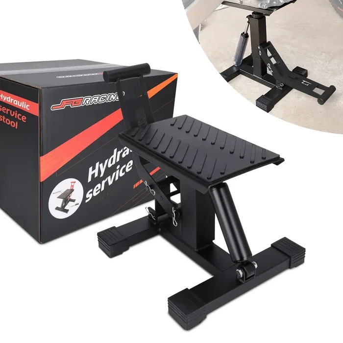 JFG RACING Motorcycle Dirt Bike Stand,1000Lbs Capacity Lift Jack Hoist Table Height Adjustable Lifting Stand Ideal for Dirtbike