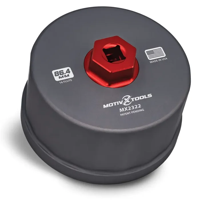 Motivx Tools Mx2322-Us 86.4Mm 16 Flute Precision Cnc Machined Aluminum Oil Filter Wrench Compatible With 2014 And Newer Volvo 2.