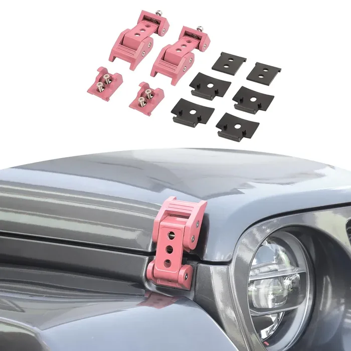 Rt-Tcz For Wrangler Hood Latches Catch Kit Compatible With Jeep Wrangler Jk Jl Gladiator Jt 2007-2025 Pink Exterior Accessories