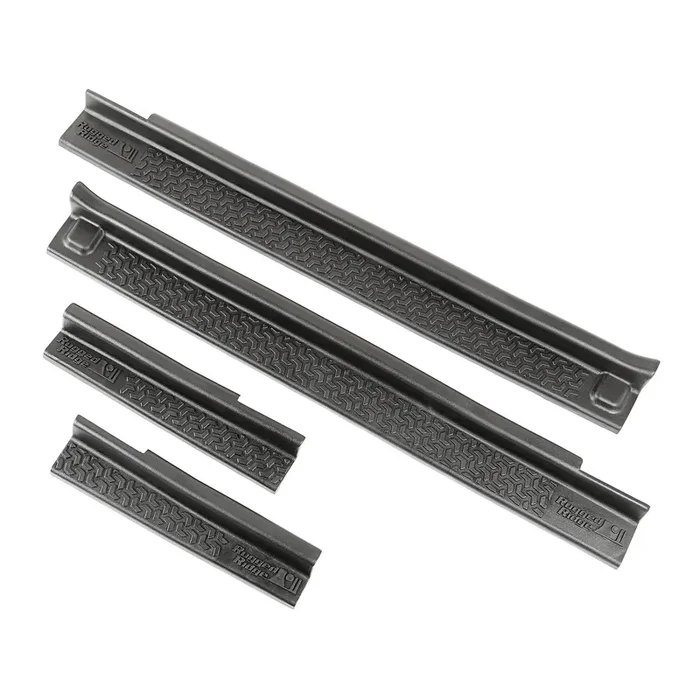 Rugged Ridge All-Terrain Entry Guards for Jeep Wrangler JKU 4-Piece Set, No Drill Black Thermoplastic 11216.21 Fits 2007