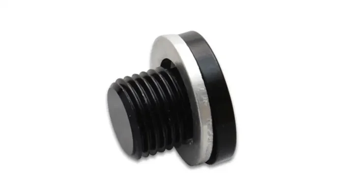 Tapón de puerto de aluminio métrico Vibrant M16 x 1,5 con arandela de presión