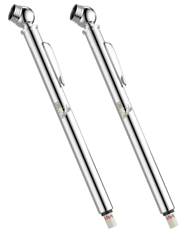 Unco- Pencil Tire Pressure Gauge, 2 Pack, 10-75 Psi, Tire Gauges For Tire Pressure, Tire Gauge, Air Pressure Gauge For Tires, Ai