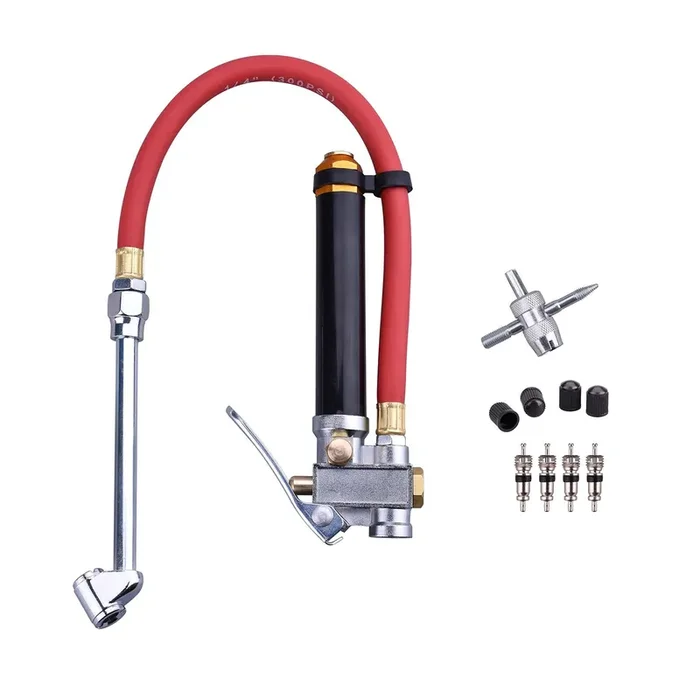 Wynnsky Bayonet-Style Tire Inflator With Pressure Gauge, 20-120 Psi, 1/4 Npt Inlet